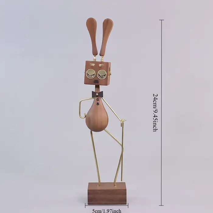 Figurines en noyer noir, Art créatif et moderne, Sculptures de bureau, artisanat de luxe, cadeaux or