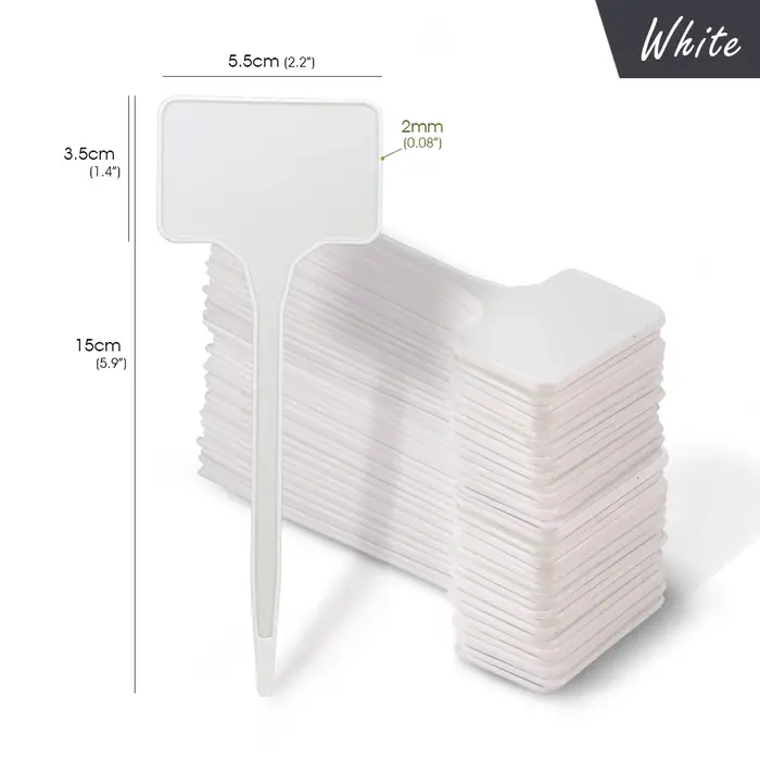 Étiquettes de plantes inscriptibles en forme de T de 15cm, étiquettes PP durables pour jardins, plantes en pot, marqueurs de serre réutilisables, signes d'identification