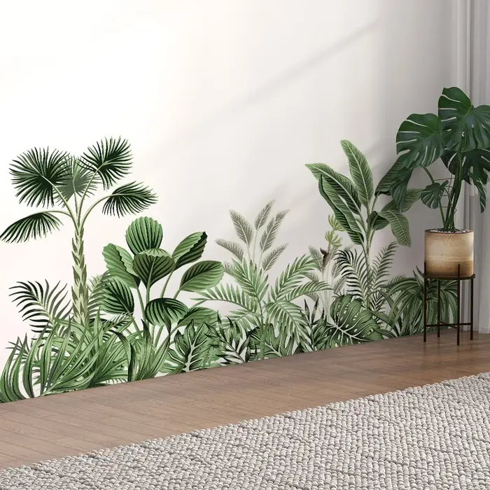 Autocollants muraux plante tropicale Jungle pour salon maison chambre armoire décoration murale auto-adhésif vinyle autocollant papier peint