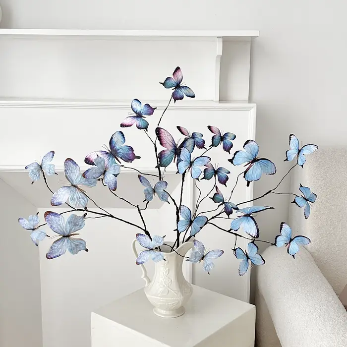 Fleurs papillon artificielles de 27.6 pouces