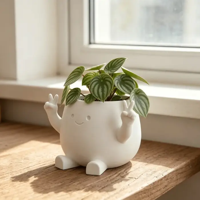 Pot de fleurs en forme de geste de main de personnage de dessin animé, 3/1 pièce, uniquement le pot de fleurs, avec un design de personnage mignon, c'est un abri idéal pour les plantes comme le pennyw