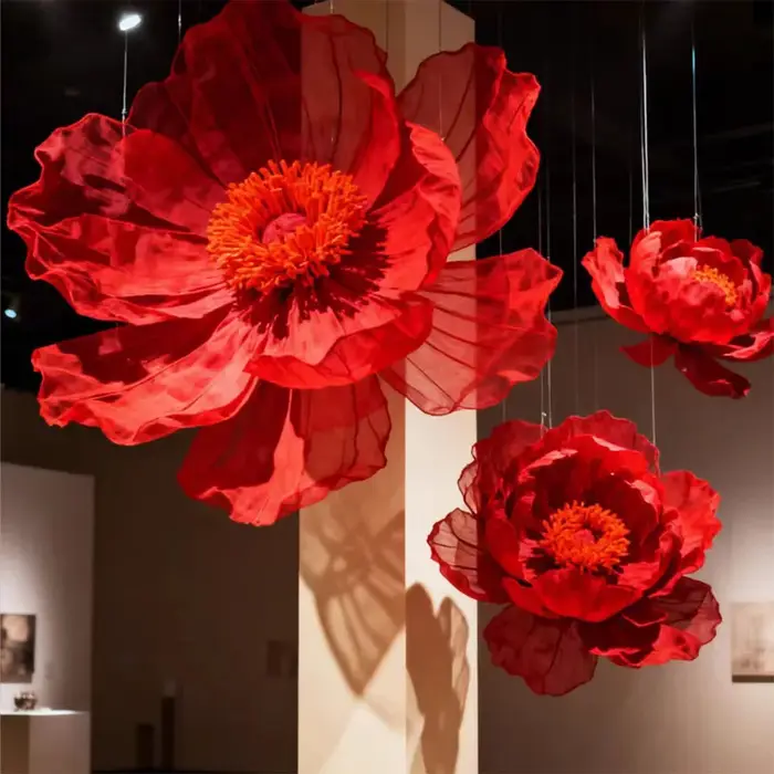 Grandes fleurs artificielles imperméables en soie, coquelicots pour décoration de mariage, accessoires de chemin d'accès, fleurs pour vitrine, décoration de fête, mariage