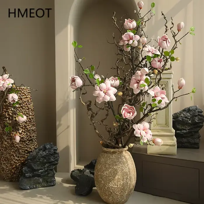 Branche de Fleurs Artificielles en Pu Magnolia