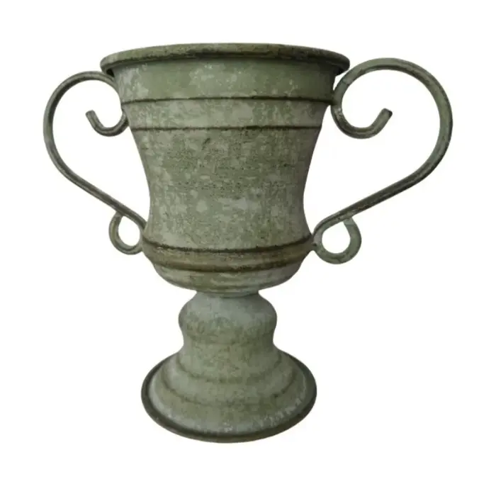 Pot de fleurs trophée à bouche ronde à double oreille