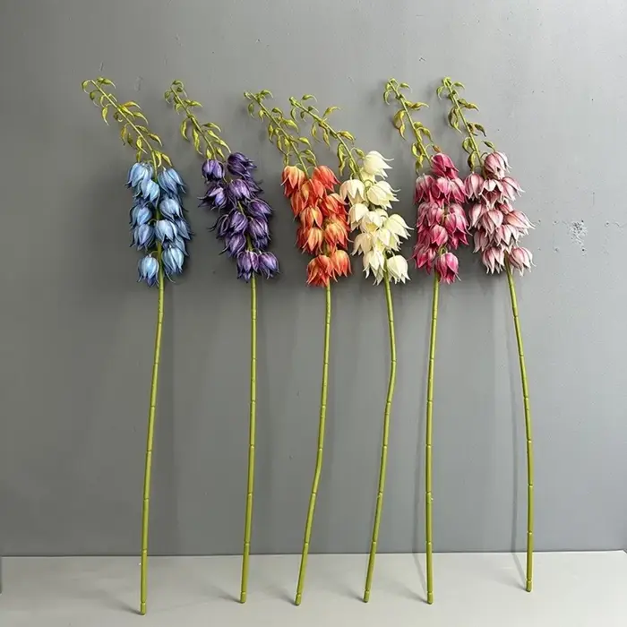 Tige de Yucca Artificielle en Forme de Cloche, Toucher Réaliste, Aspect Soie, Fleur Suspendue, Longue Tige, Faux Yucca en Plastique pour Décoration d'Événements