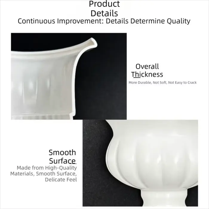 Nouveau vase mural demi-cercle blanc peint à la main
