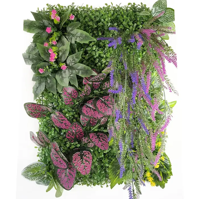 Simulation de mur de plantes vertes, fausse pelouse en plastique, décoration murale extérieure verticale, fond vert