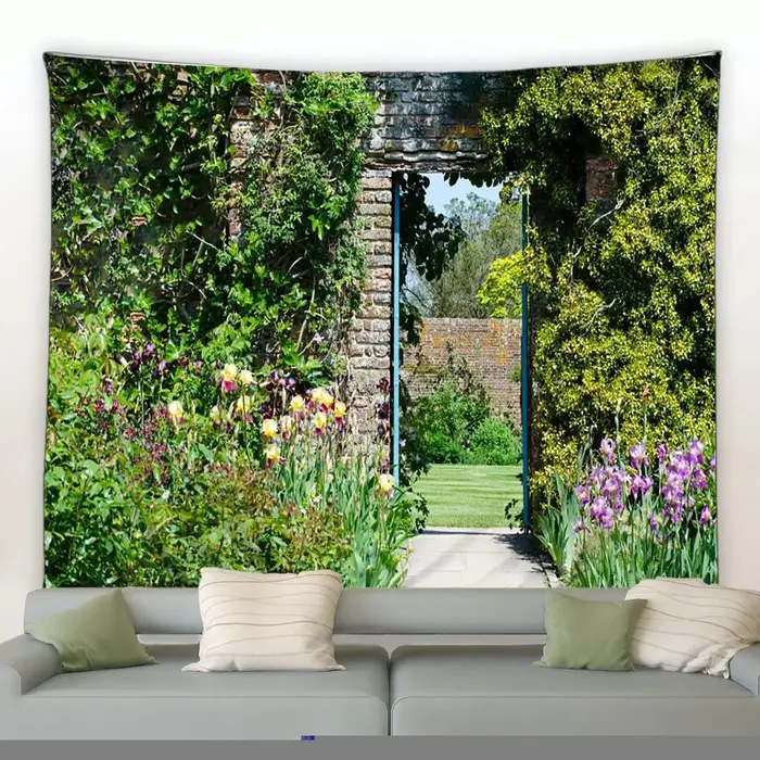 Tapisserie de fleurs de jardin de printemps, décor mural, maison, salon