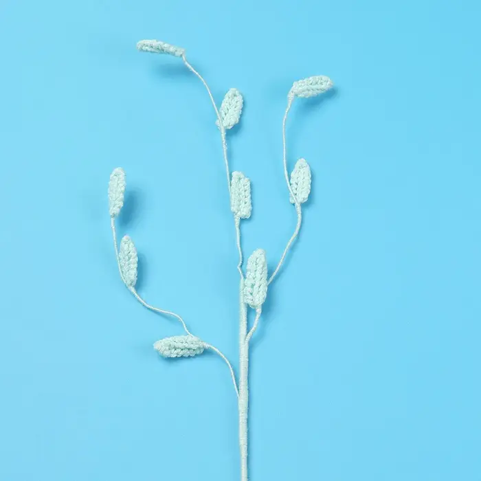Lingfeng herbe Crochet plante tricot fleur Bouquet décor Crochet fleurs Bouquet Table décor à la mai