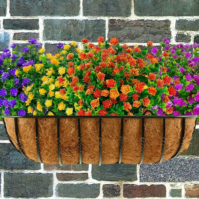 Fleurs en plastique artificielles faux eucalyptus plante mariage arc couronne maison pot