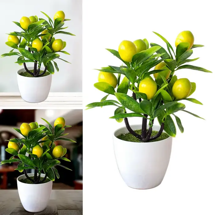 Arbre citron artificiel en pot