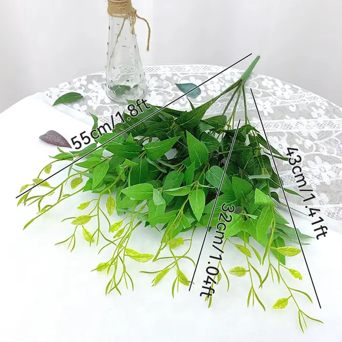 Feuille de plante artificielle en soie, branche décorative pour la maison, salon, table, matériel po