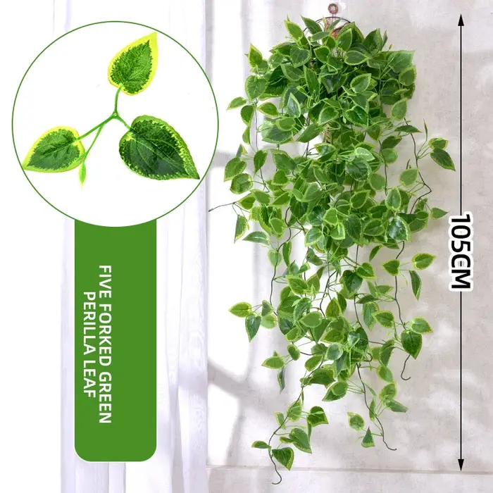 Plante Artificielle de Faux Lierre avec Feuilles de Vigne, 105cm/Rivière en Everver, Verdure pour Fe