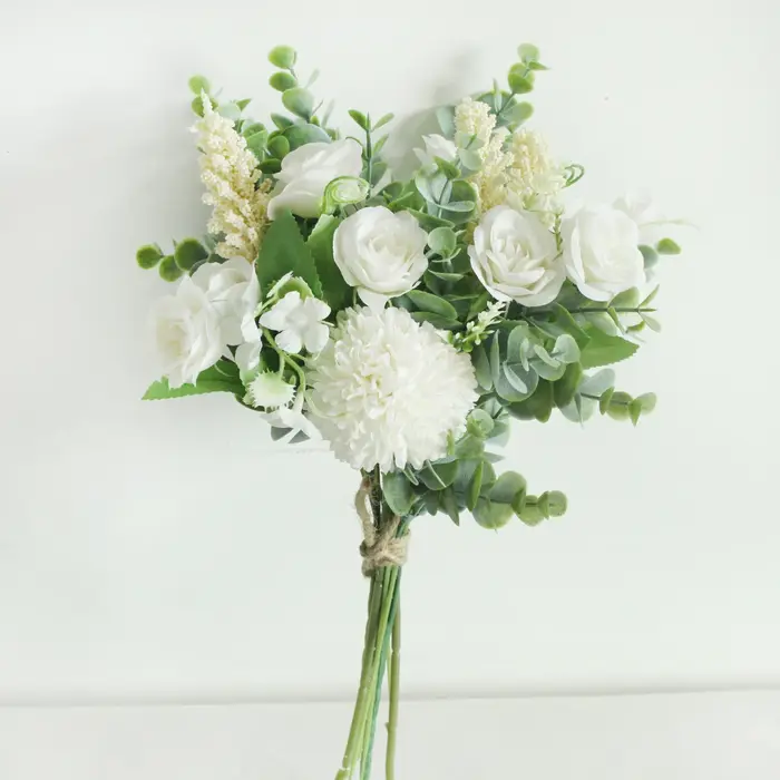 Pivoine Rose fleurs artificielles décor de mariage Eucalyptus mariée tenant Bouquet fête de noël org