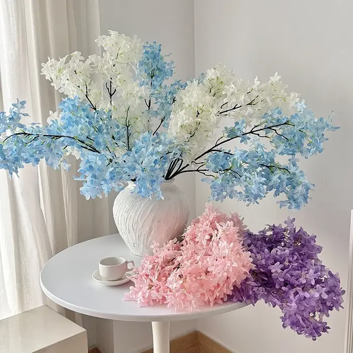 Ensemble de 5 fleurs lilas artificielles cryptées
