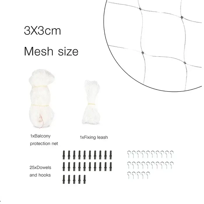 Nouveau couvercle de protection pour animaux de compagnie chat chien filet en plastique Nylon fil d'acier grille jardin