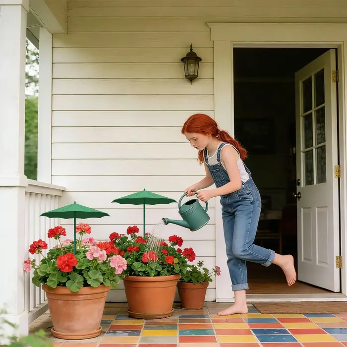 Lot de 3 Parasols pour Plantes avec Insertion au Sol