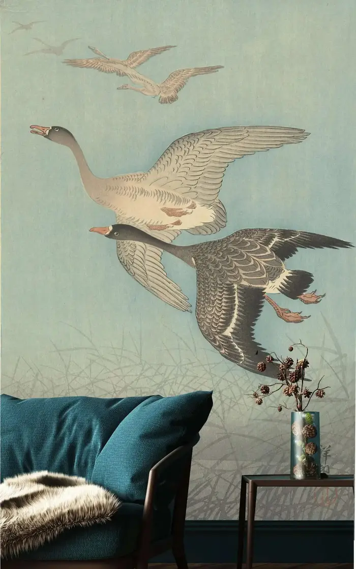 Papier peint régulier Vintage oiseaux volants