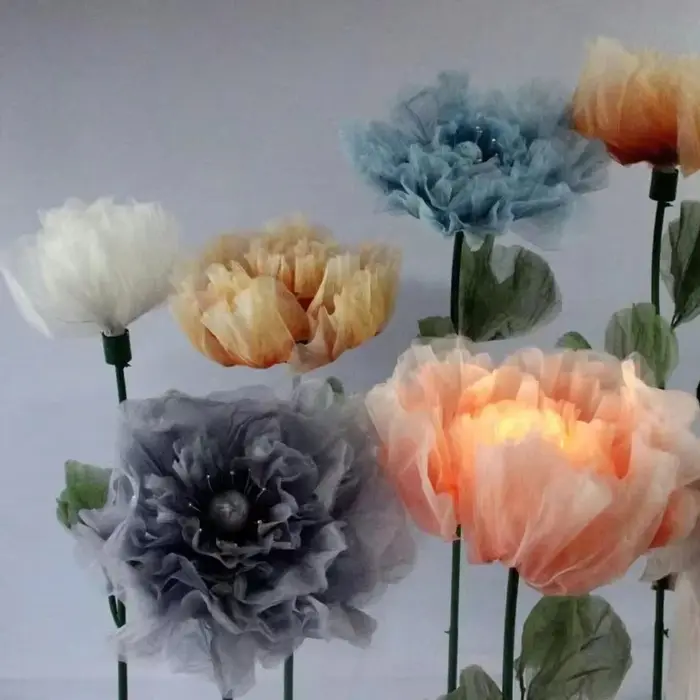 Fleurs artificielles LED à ouverture et fermeture automatiques