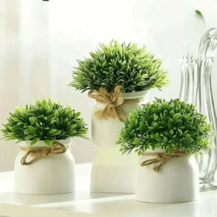 Avec Pot plantes artificielles décor extérieur Pot ornement fleur artificielle décoration de fête de mariage Miniascape bonsaï vert en Pot