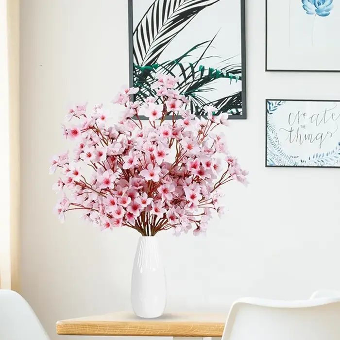Fleurs artificielles Soie Peach Blossom Arrangement Accueil Salle De Mariage Table Partie OutdoorYard Jardin Festival BRICOLAGE DecorAccessories