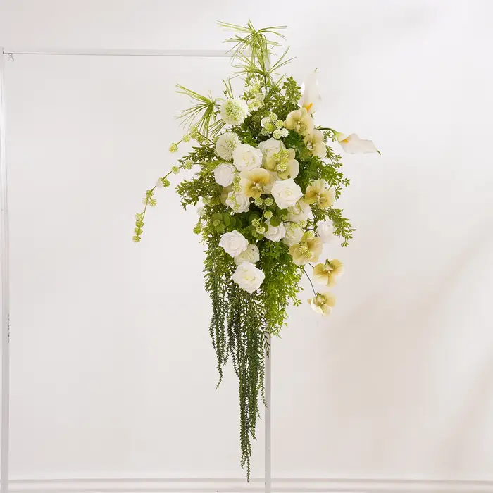 CHUXIN C9018 Mori champs orchidée blanche suspendue verdure fleur rangée extérieure mariage route plomb allée Arrangement floral décoration