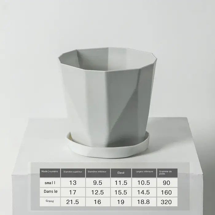 Pots de fleurs en plastique pour intérieur et extérieur
