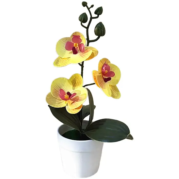Orchidée artificielle élégante en pot avec forme 3D réaliste