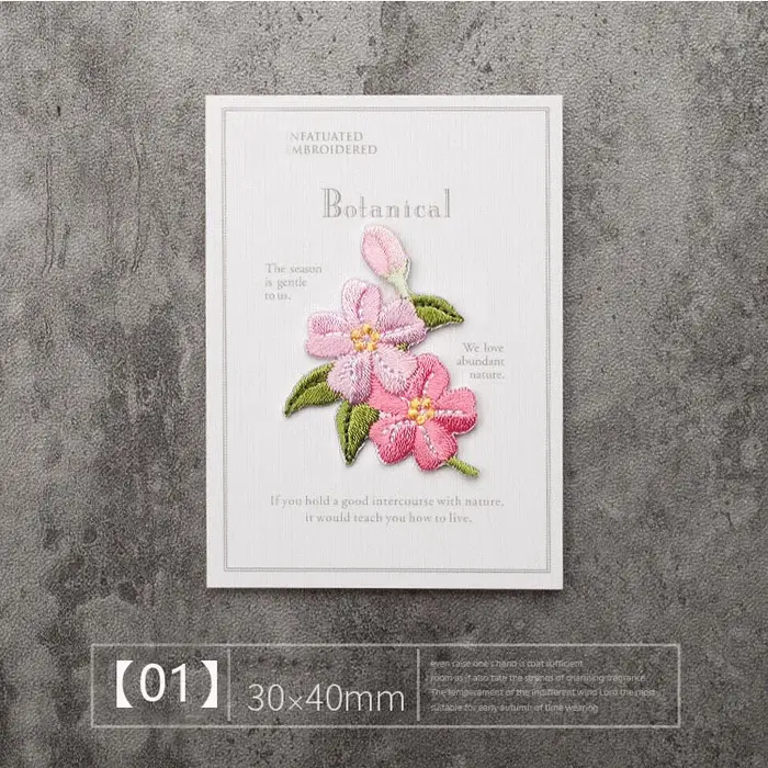 Autocollants brodés de fleurs, patchs à repasser, pour vêtements