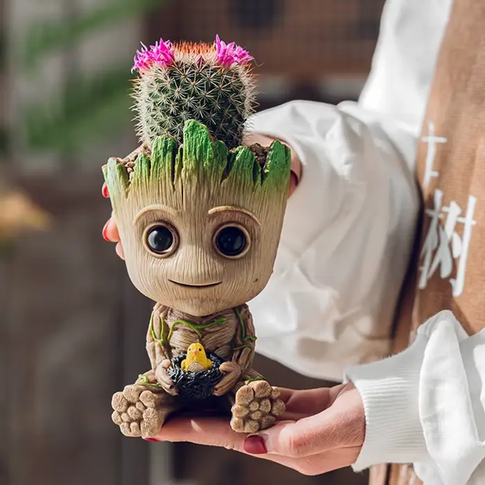 Pots de fleurs de jardinière Groot, décoration de maison, Pot de fleurs d'intérieur, ornements d'arbre pour homme, Statue de figurine d'anime, artisanat d'art, cadeaux pour enfants et hommes