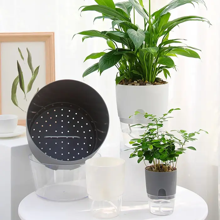 5 pots auto-arrosants, pots à fleurs à absorption d'eau