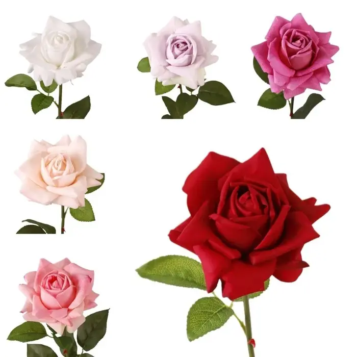 Rose artificielle réaliste au toucher naturel