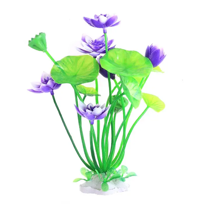 Plantes de Lotus artificielles pour Aquarium, décoration d'aquarium, aménagement paysager, ornements d'herbe d'eau, simulation de fleurs aquatiques, fournitures de plantes