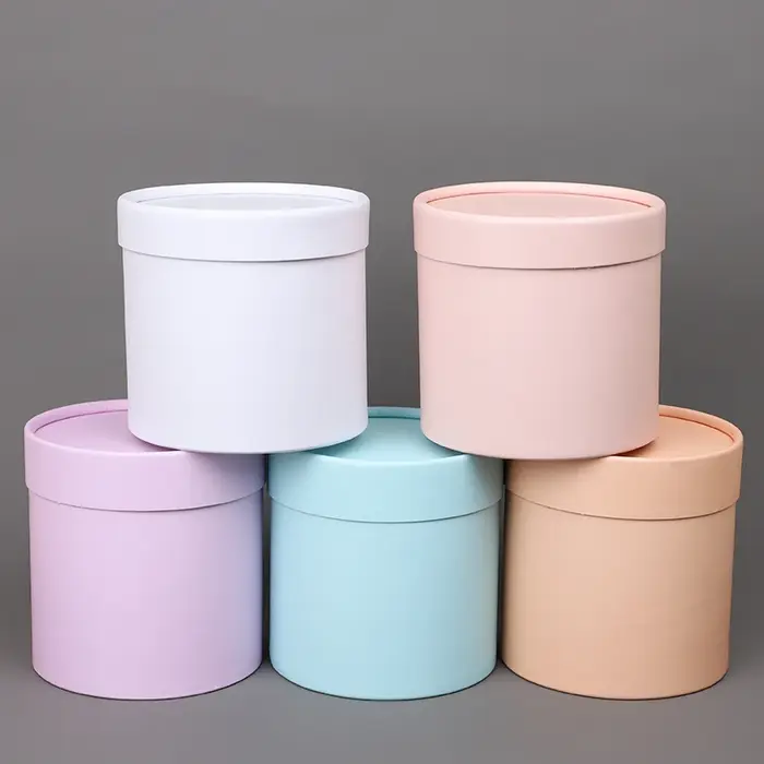 Boîte à fleurs ronde, emballage cadeau