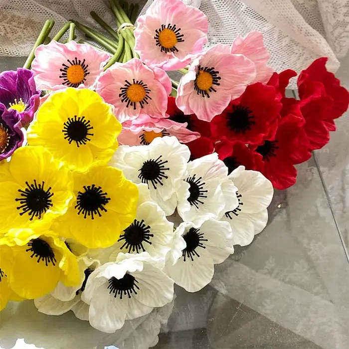 Fleurs de coquelicot rouges artificielles – Parfaites pour bouquets de mariage et arrangements floraux idéaux pour la Saint-Valentin et les décorations