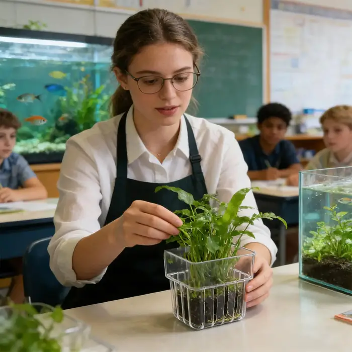 Pot de culture suspendu transparent pour plantes d'aquarium