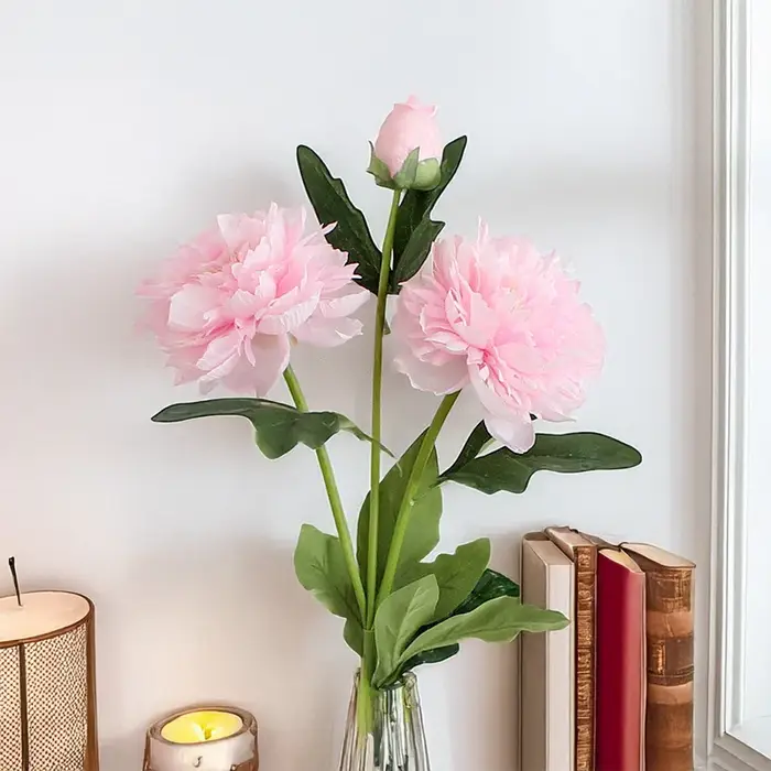 Bouquet de fleurs de pivoine artificielle européenne de 30 pouces