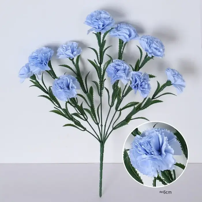 Soie artificielle violet œillets plante florale jardin décor Simulation 10 têtes