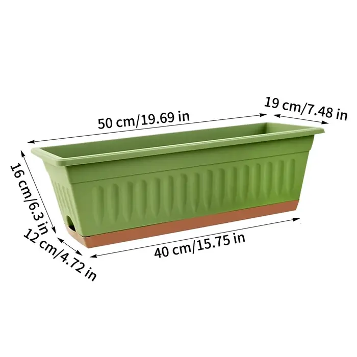 Lot de 4 jardinières rectangulaires 50x19x16cm