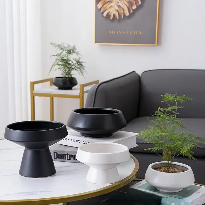 Vase rond en céramique pour fleurs hydroponiques