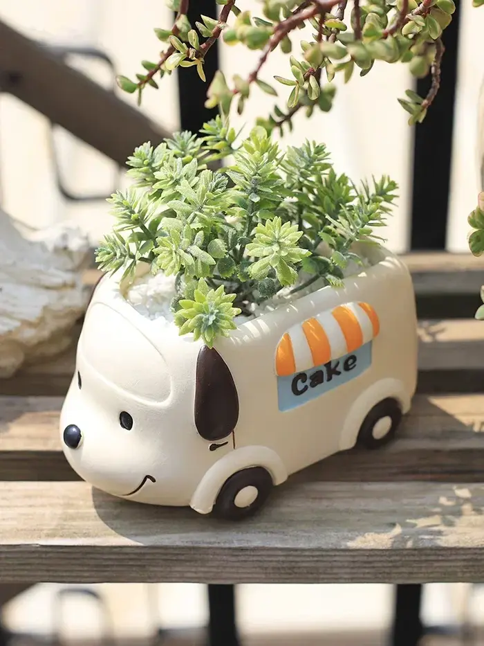 Pot de plantes succulentes en résine