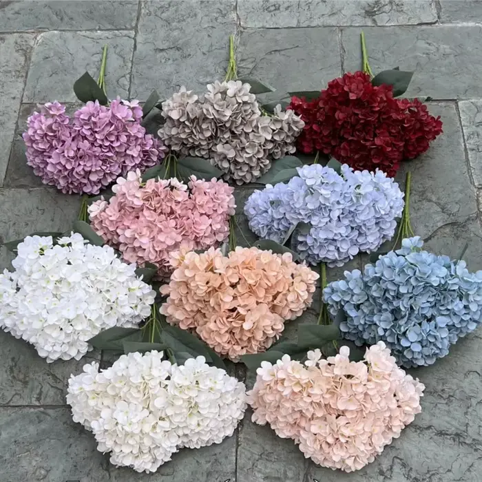 Bouquet d'hortensia artificielles en soie