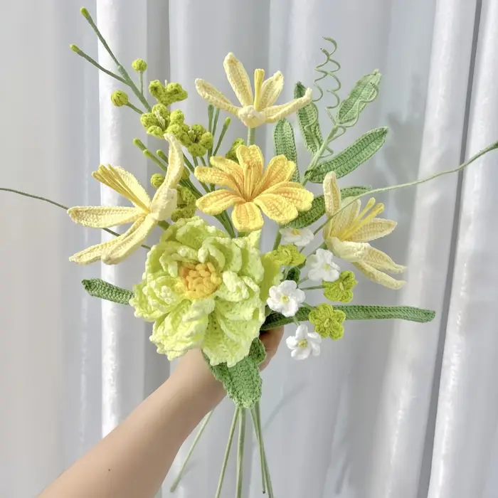 Bouquet de fleurs au crochet fait à la main