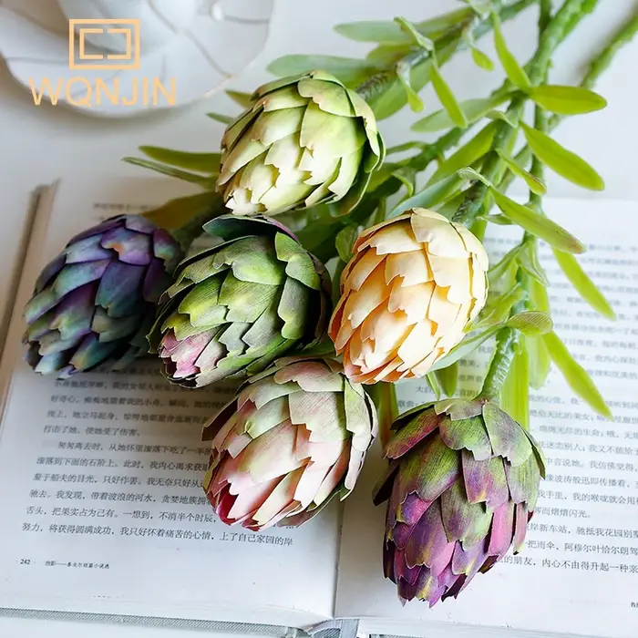 1 pièce, fausse fleur décoration ornements branche unique chardon fruit roi
