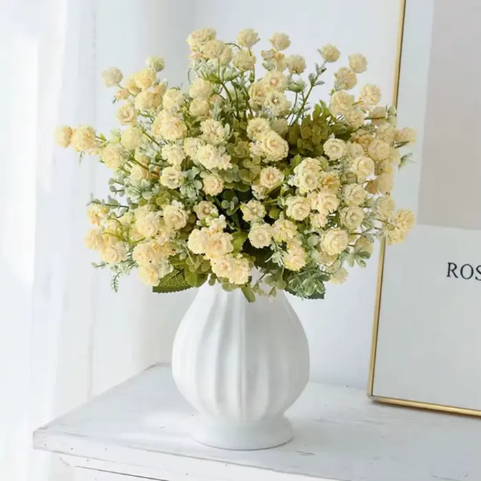 Soie Fleur Artificielle De Mariage Maison Chambre Décor Nuptiale Sala Salle Extérieure Distinctive Bouquet De Mariée Vase Jolie Photographie Prop