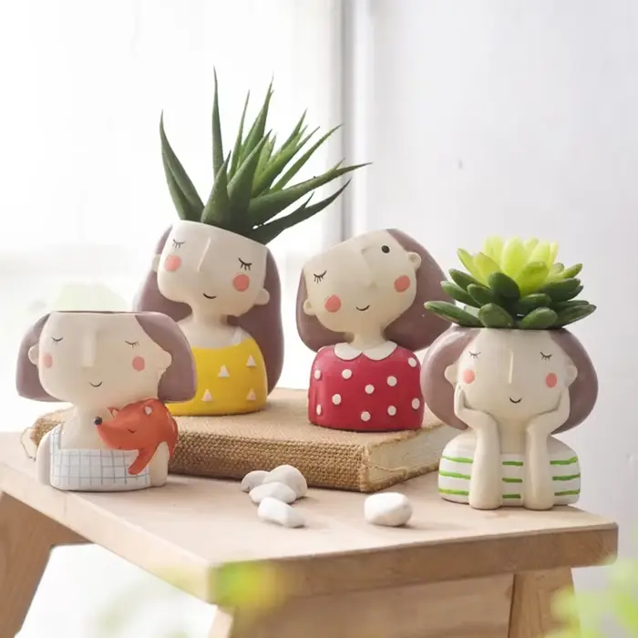 Pot de fleur pour fille succulente