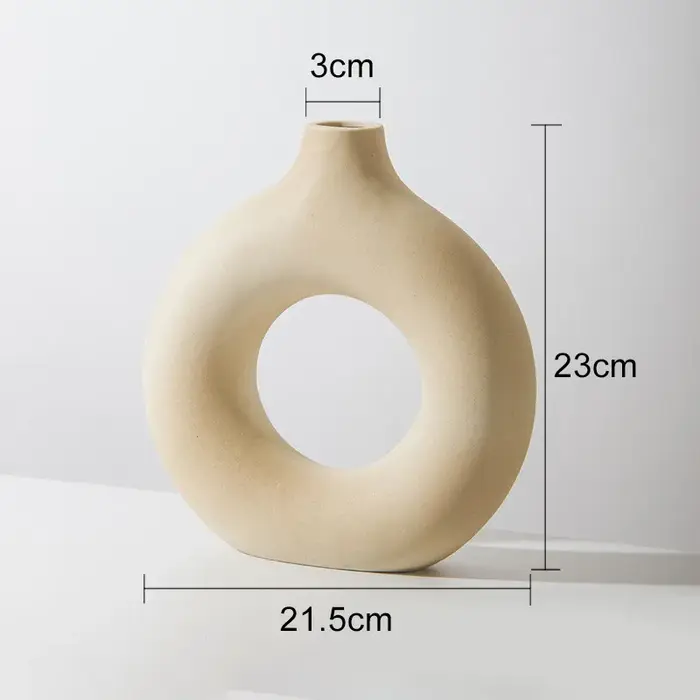 Pot de fleur en céramique creux circulaire nordique