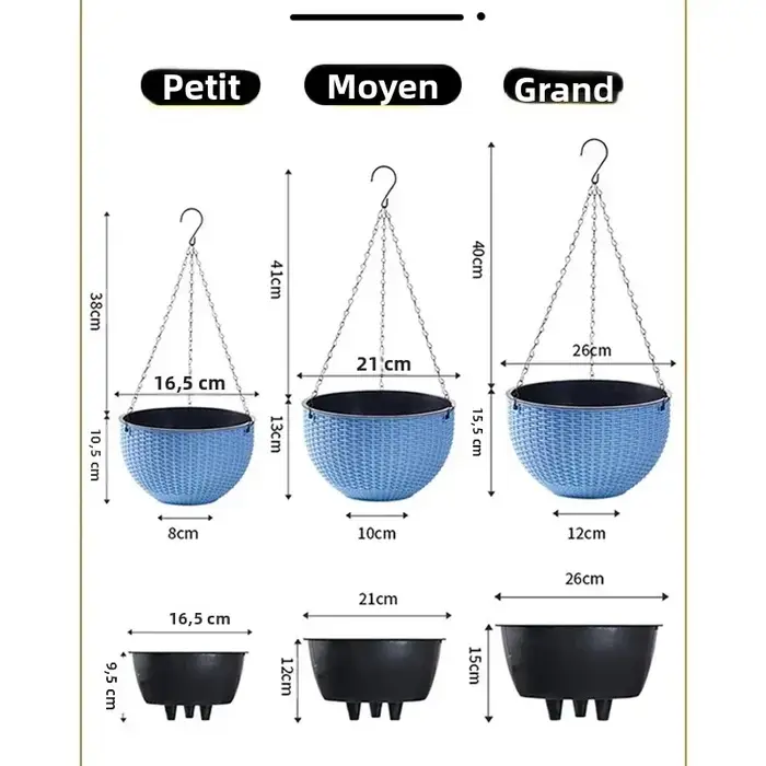 Pots de fleurs suspendus pour plantes d'extérieur