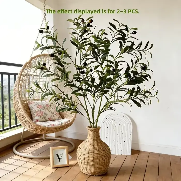Arbre d'olivier artificiel 28cm-120cm, plante verte artificielle sans pot pour la décoration intérieure du salon, de la cour et de la maison