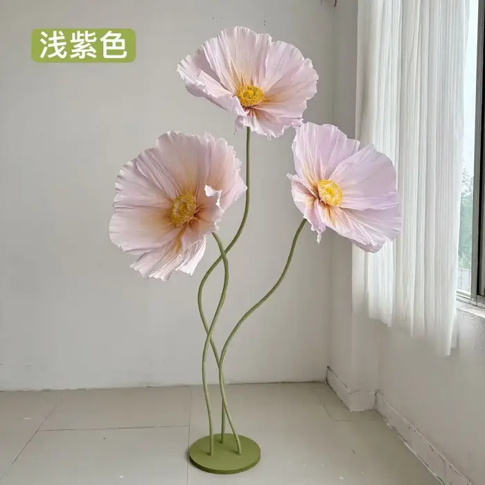 Ensemble de 3 fleurs de sol de Simulation de pavot